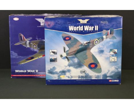 Two Boxed Corgi Aviation Archive World War II 1:32 scale ltd edn diecast models to include AA35504 Fleet Air Arm Hawker Sea H