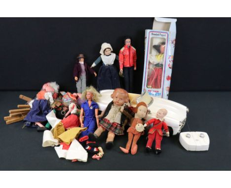 Collection of dolls, puppets &amp; figures to include The Genral Mills Bionic Woman, MGA remote control convertible car in wh