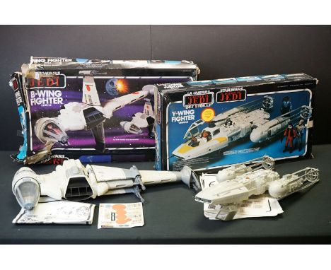 Star Wars - Two boxed Return Of The Jedi vehicles Y-Wing Fighter with instructions &amp; sticker sheet (stickers peeling from