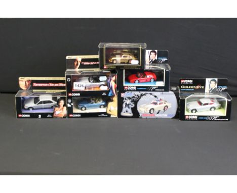 Seven Boxed Corgi James Bond diecast models to include 96656 1:43 Special Edn James Bond Aston Martin, 2 x Corgi Classics Gol