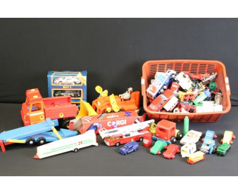 Quantity of diecast models to include Matchbox &amp; Corgi examples featuring a boxed Matchbox Super Value Pack of three mode