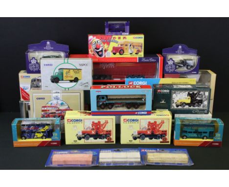 19 boxed Corgi diecast models to include Heavy Haulage 31007, 2 x Ltd Edn Collectibles 1:50 scale (75805 Safeguard Storage MA