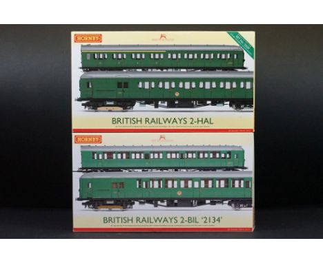 Two boxed Hornby OO gauge British Railways train packs to include R3290A 2-HAL 2630 &amp; R3162 2 BIL 2134, both complete 