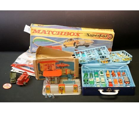 Matchbox Series Collectors Case containing 48 mid 20th C Matchbox Lesney diecast models featuring 25 Volkswagen, 35 Austin A5