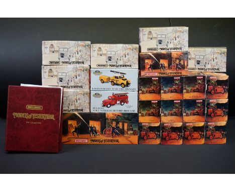 22 Boxed Matchbox Models of Yesteryear diecast models to include 14 x Fire Engine Series (special edn YSFE01, YFE02, YYM35189