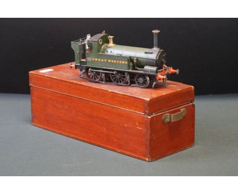 O gauge 2-4-0T cast metal kit built locomotive in GWR green livery, vg condition 