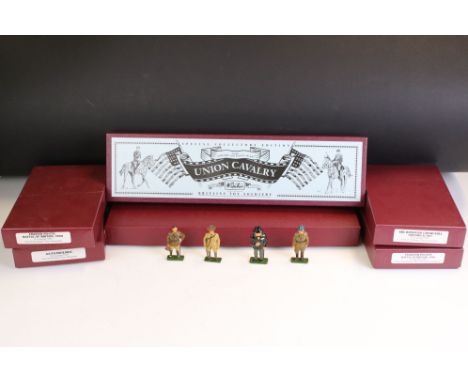 Five Boxed Gerry Ford Design metal historical figure sets with certificates, to include 2 x RAF Fighter Pilots Battle of Brit