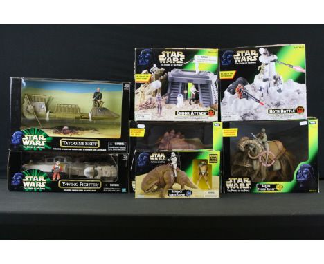 Star Wars - Seven boxed The Power Of The Force sets to include Y-Wing Fighter, Tatooine Skiff, Bantha and Tusken Raider, Dewb