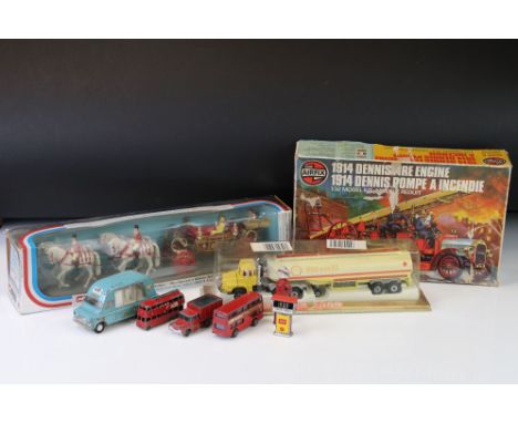 Triang Spot On Tonibell Ice Cream Van diecast model, play worn, plus a boxed Airfix 1/32 1914 Dennis Fire Engine (unbuilt), b