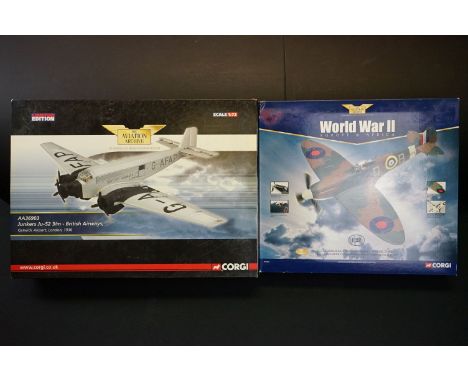 Two Boxed Corgi ' The Aviation Archive ' ltd edn diecast models with CoAs to include AA33903 1:32 scale Supermarine Spitfire 