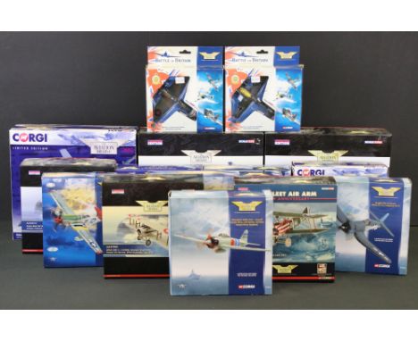 16 Boxed Corgi Aviation Archive diecast models to include 13 x 1:72 scale examples (AA39604 ltd edn Hawker Hart, AA34313 ltd 