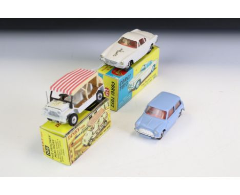 Two boxed Corgi diecast models in reproduction boxes to include 106 The Prisoner Mini-Moke (diecast vg, cracks to tyres) and 