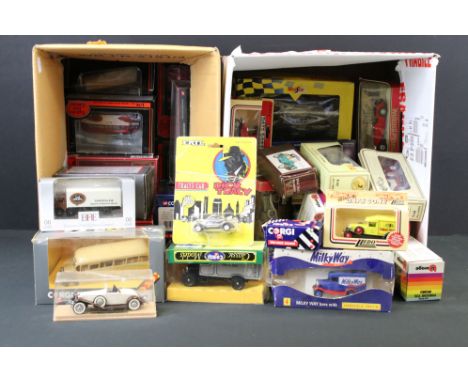 Around 55 boxed diecast models to include EFE, Corgi, Matchbox, Lledo and Solido examples, featuring 11 x EFE (18303, 15803, 