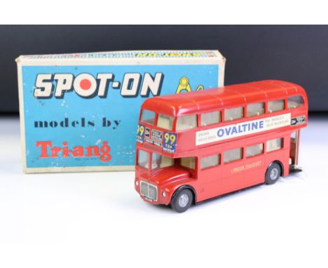 Boxed Triang Spot On 1/42 scale 145 L.T. Routemaster diecast model in red, diecast fair to gd with some paint chipping, box g