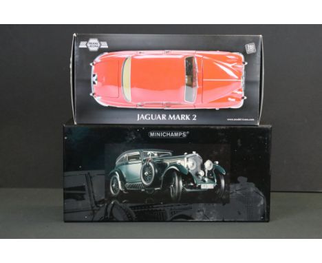 Boxed Paul's Model Art Minichamps 1:18 Bentley 6.5 Litre Gurney Nutting Saloon "Blue Train Special" diecast model (left-side 