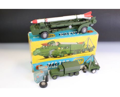 Boxed Corgi Major Gift Set No. 9 comprising corporal missile, erector vehicle, launcher and tow truck, plus 2 x boxed Corgi 1