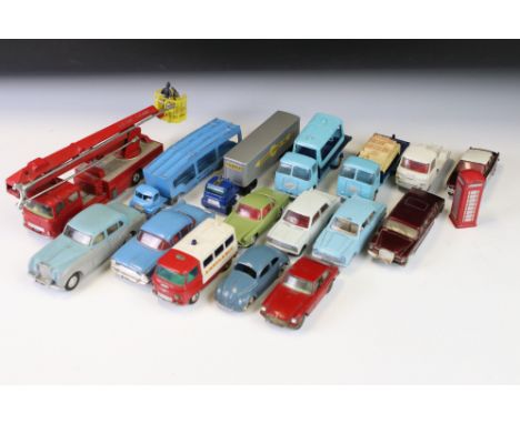 16 Mid 20th C diecast models to include Dinky, Corgi, Matchbox and 2 x Triang Spot On (Bentley Saloon &amp; Vauxhall Cresta),