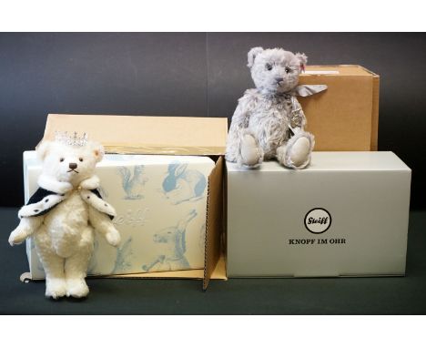 Two boxed Steiff limited edition bears, to include 664779 Long To Reign Over Us with certificate no. 191 &amp; 421396 Club Ed