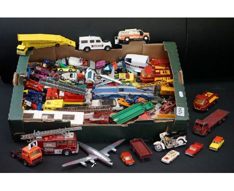 Around 50 play worn diecast models to include Mid 20th C examples, featuring Dinky, Matchbox, NewRay, Corgi, Lone Star and Hu