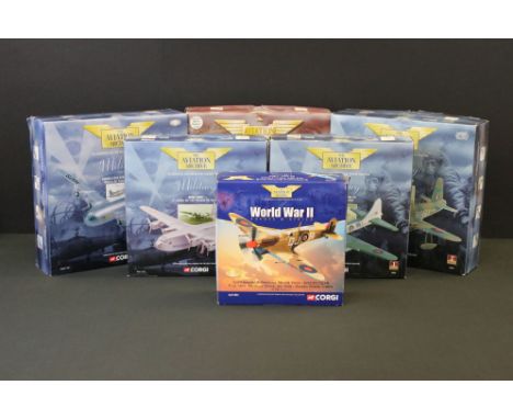 Six Boxed Corgi The Aviation Archive diecast models to include AA31904 1:72 WWII ltd edn Supermarine Spitfire, 48803 1:144 Sh