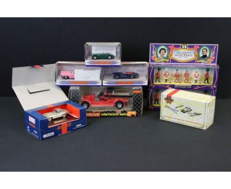 Two boxed Britains The Queen's Silver Jubilee No 7225 metal figure set plus 6 x boxed diecast models to include 3 x Matchbox 