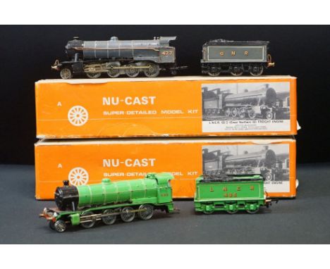 Two boxed &amp; built Nu-Cast OO gauge LNER 02/2 Great Northern 02 locomotives, painted in different livery 
