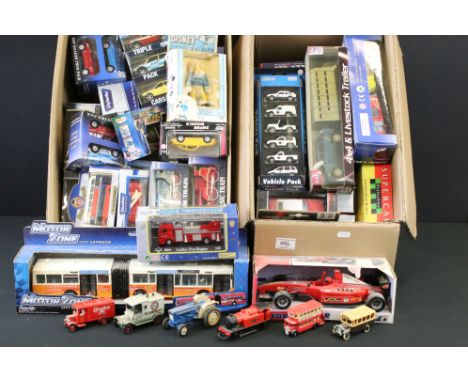 Around 45 boxed diecast models to include Dickie Spielzeug, Maisto, Majorette and Motor Max examples (diecast ex, boxes gd ov