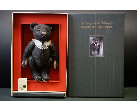 Margarete Steiff Edition Teddy Bear, limited edition 330 of 500, in original display box with limited edition book, has colla