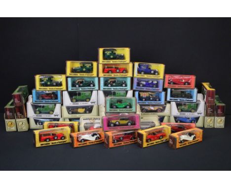 45 Boxed Matchbox Models of Yesteryear diecast models in coloured &amp; cream boxes, ex 