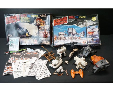 Star Wars - Nine play worn mini rigs to include Ewok Assault Catapult complete with instructions, INT-4 complete with instruc