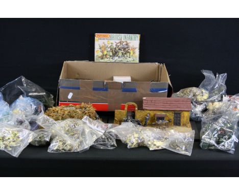 Large collection of assorted Airfix &amp; Airfix-scale plastic figures, mainly military infantry, some painted, to include Na