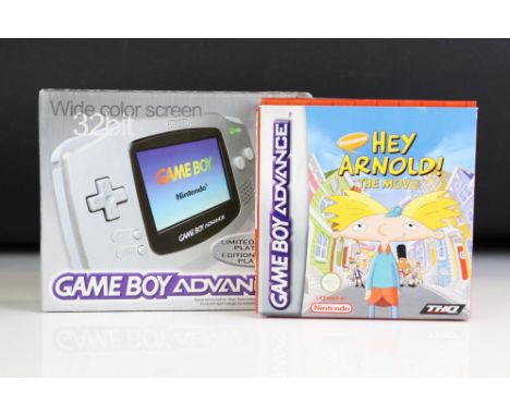 Retro Gaming - Boxed Nintendo Game Boy Advance ltd edn Platinum wide screen handheld console with instructions, some marks bu