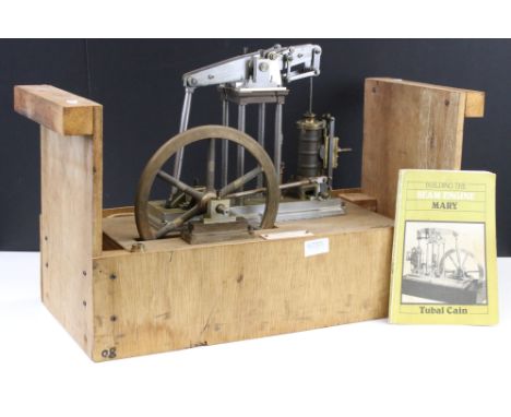 Live Steam - 'Mary' Four-Column Beam Engine, built in 1986 by S. Mather, with parallel motion and a positive displacement pum