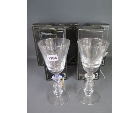 A set of five Cumbria crystal tall Georgian style wine glasses - Height 22cm Condition report: All good and boxed 