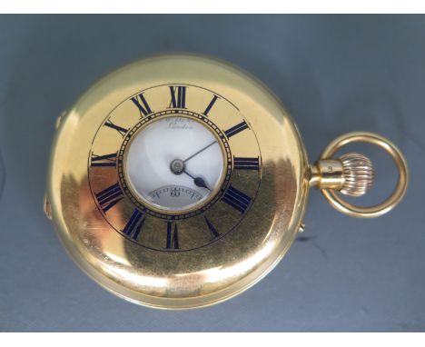 An 18ct yellow gold cased half Hunter pocket watch by J.W. Benson, Ludgate Hill, London watch no. 533693, the other case with