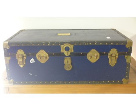 A travel trunk bearing name J C Dalgish, St Andrews, Fife, with original labels including list of clothing