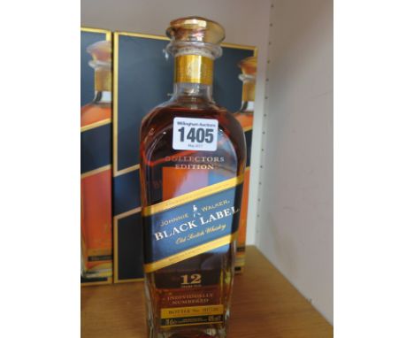 A bottle of Johnnie Walker Black Label 12 year old blended Scotch Whisky Collectors Edition 40% vol  70cl - Bottle no. 007186