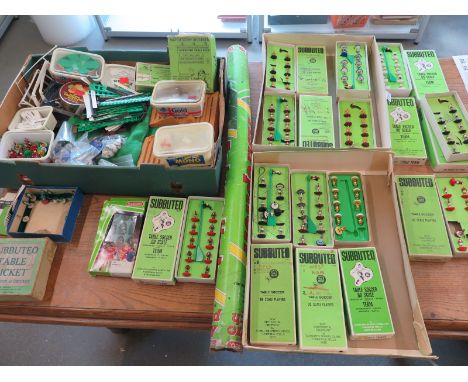 A good quantity of Subbuteo table football including twelve boxed teams, numerous pieces and a Subbuteo Table Cricket gameCon