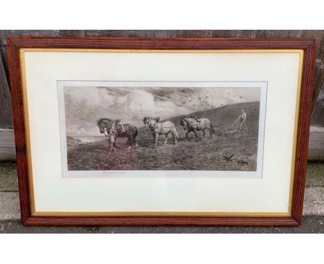 Herbert Thomas Dicksee (1862-1942) signed etching - 'Against Wind and Open Sky', published 1900 by Frost &amp; Reed, 28cm x 5