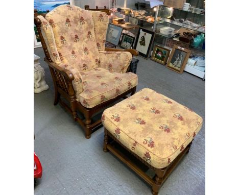 An Ercol chair and stool 