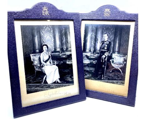 HM Queen Elizabeth II (1926-2022) & HRH Prince Philip, The Duke of Edinburgh (1921-2021). A pair of signed photographic portr