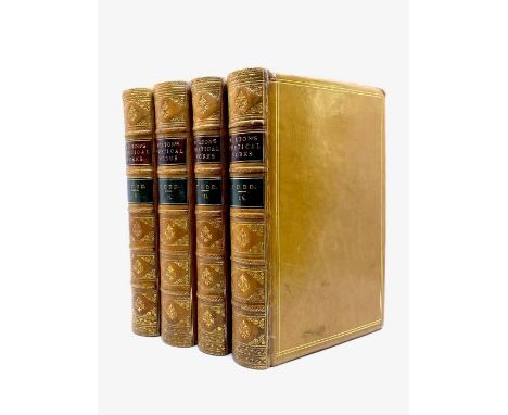 Milton, John. The Poetical Works, in four volumes, London: Longman et al., 1852. Octavo, full calf with contrasting morocco t
