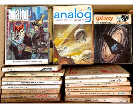 Galaxy &amp; Analog Science Fiction. A collection of 59 issues of Analog, predominantly 1960s, and 41 issues of Galaxy, predo