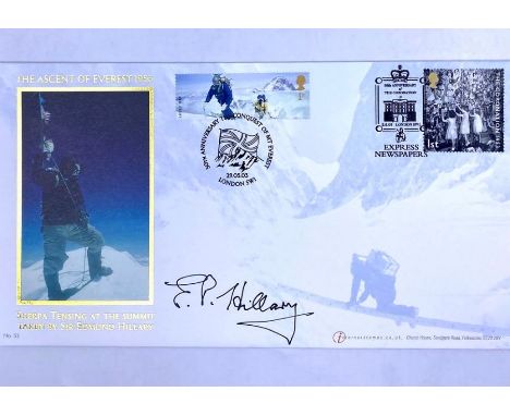 Edmund Hillary (1919-2008). Autograph. Signed in bold black ink on The Ascent of Everest first day cover, 2003Provenance: By 