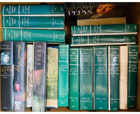 Pepys, Samuel. A mixed collection to include The Diary of Samuel Pepys, in 11 volumes, Bell &amp; Hyman, 1983, and others, co