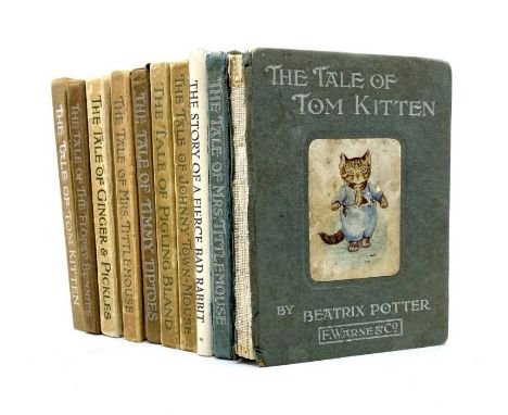 Potter, Beatrix. The Tale of Tom Kitten, first edition, London: Frederick Warne &amp; Co., 1907. 16mo, dark blue-green boards