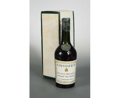 Croizet Grande Reserve cognac 1928, with dated wax seal, 1 bottle with box