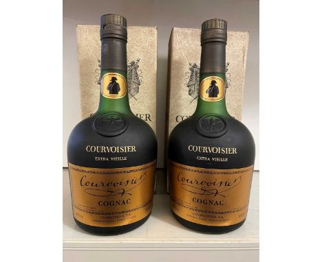 Courvoisier Extra Vieille cognac, 70cl, 40%, 2 bottles with boxes, 1980s bottling (2)