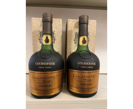 Courvoisier Extra Vieille cognac, 70cl, 40%, 2 bottles with boxes, 1980s bottling (2)