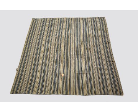Mianeh blue and white cotton jajim, north west Persia, early 20th century, 7ft. X 6ft. 6in. 2.13m. X 1.98m. Nine widths sewn 